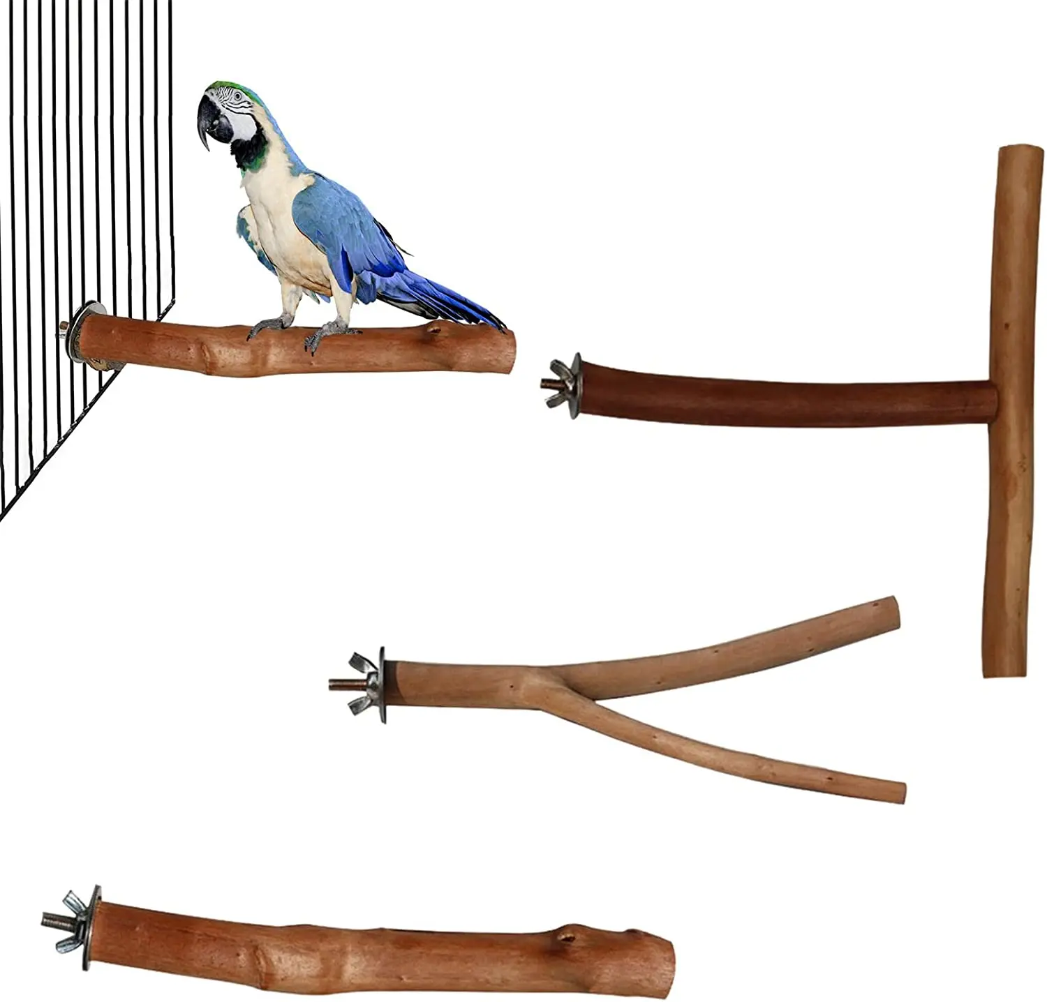 Aves de Percha | Rama bifurcada Soporte de la Varilla de Perico de los Juguetes de Aves de Jaula Accesorios para la Pata de Molienda de Ejercicios de Entrenamiento de Escalada de Pie . ' - ' . 0